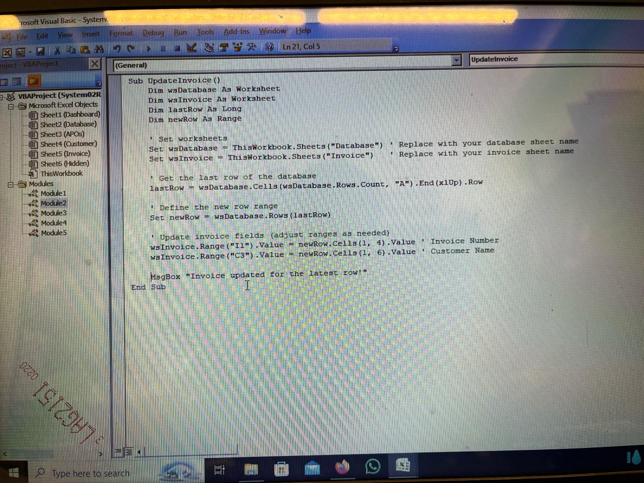 VBA Code Editor